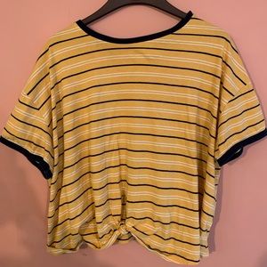 Yellow Striped shirt, Plus Size